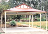 red colour bond carport